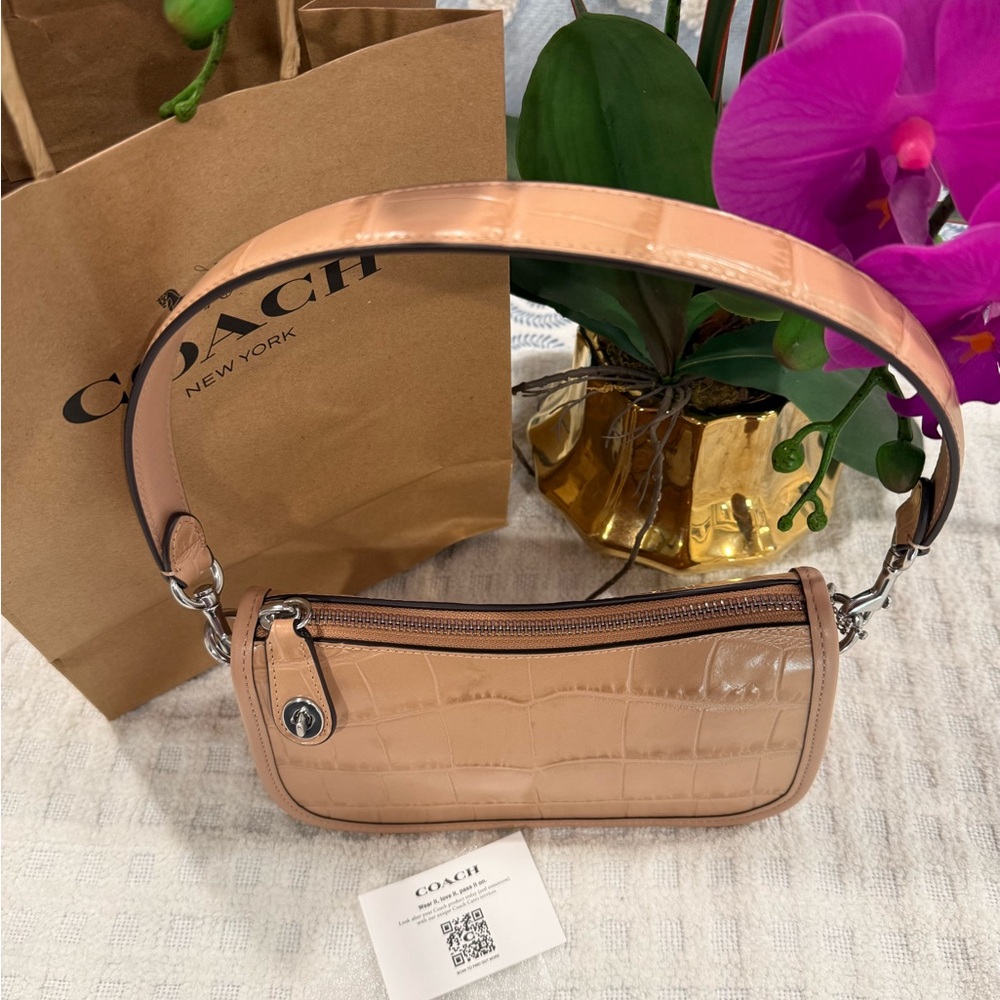 Coach Croc-Embossed Leather Swinger 20, BRAND NEW! - Picture 5 of 12